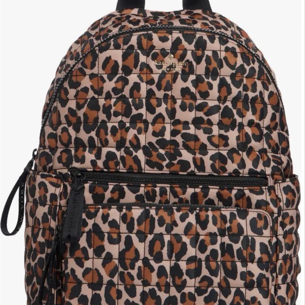 $399 AUTHENTIC KATE SPADE CAMDEN QUILTED LEOPARD BACKPACK DIAPER TRAVEL - NEW